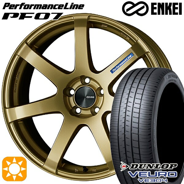 5/18 D会員限定P13倍★ 245/45R19 102W XL ダンロップ ビューロ VE304 ENKEI エンケイ パフォーマンスライン PF07 ゴールド 19インチ 8.0J 5H114.3 サマータイヤホイールセット