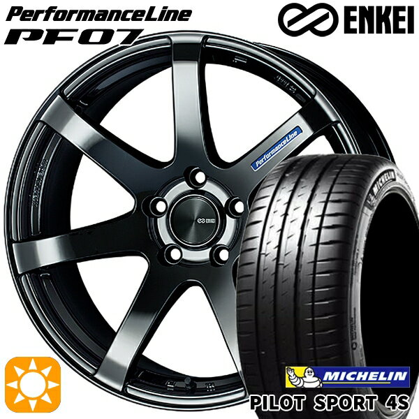 【取付対象】215/35R18 (84Y) XL ミシュラン パイロットスポーツ 4S ENKEI エンケイ パフォーマンスライン PF07 SBK 18インチ 7.5J 5H114.3 サマータイヤホイールセット