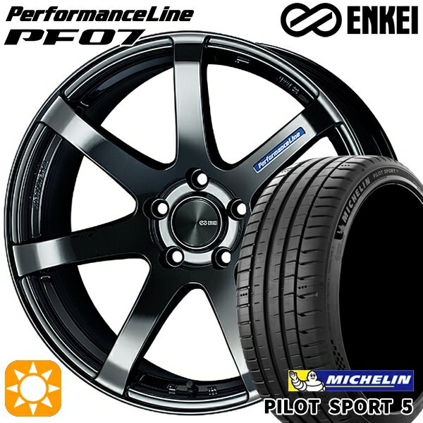 【取付対象】215/40R18 89Y XL ミシュラン パイロットスポーツ5 ENKEI エンケイ パフォーマンスライン PF07 SBK 18インチ 7.5J 5H114.3 サマータイヤホイールセット