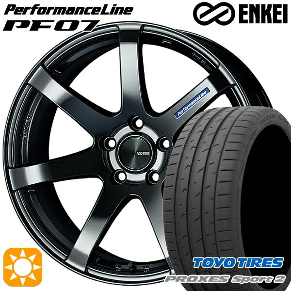 【取付対象】225/45R19 96Y XL トーヨー プロクセススポーツ2 ENKEI エンケイ パフォーマンスライン PF07 SBK 19インチ 8.0J 5H114.3 サマータイヤホイールセット