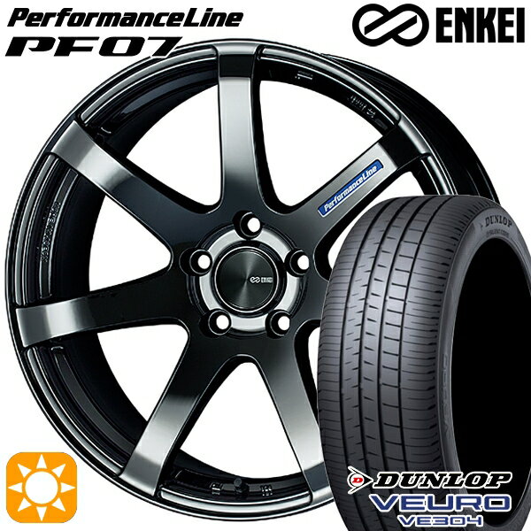 5/18 D会員限定P13倍★ 215/45R18 93W XL ダンロップ ビューロ VE304 ENKEI エンケイ パフォーマンスライン PF07 SBK 18インチ 7.5J 5H114.3 サマータイヤホイールセット