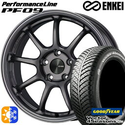 225/45R18 91H グッドイヤー ベクター フォーシーズンズ ENKEI エンケイ パフォーマンスライン PF09 18インチ 7.5J 5H114.3 ダークシルバー オールシーズンタイヤホイールセット