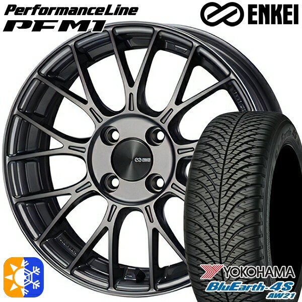 ライズ ロッキー 215/70R16 100/97R RWL ヨコハマ ブルーアース 4S AW21 ENKEI エンケイ パフォーマンスライン PFM1 ダークシルバー 16インチ 6.5J 4H100 オールシーズンタイヤホイールセット