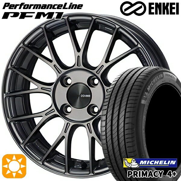 【取付対象】195/55R16 87V ミシュラン プライマシー4プラス ENKEI エンケイ パフォーマンスライン PFM1 ダークシルバー 16インチ 6.5J 4H100 サマータイヤホイールセット