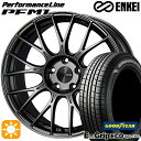 【取付対象】リーフ レヴォーグ 215/50R17 91V グッドイヤー エフィシェントグリップ エコ EG01 ENKEI エンケイ パフォーマンスライン PFM1 ダークシルバー 17インチ 7.0J 5H114.3 サマータイヤホイールセット