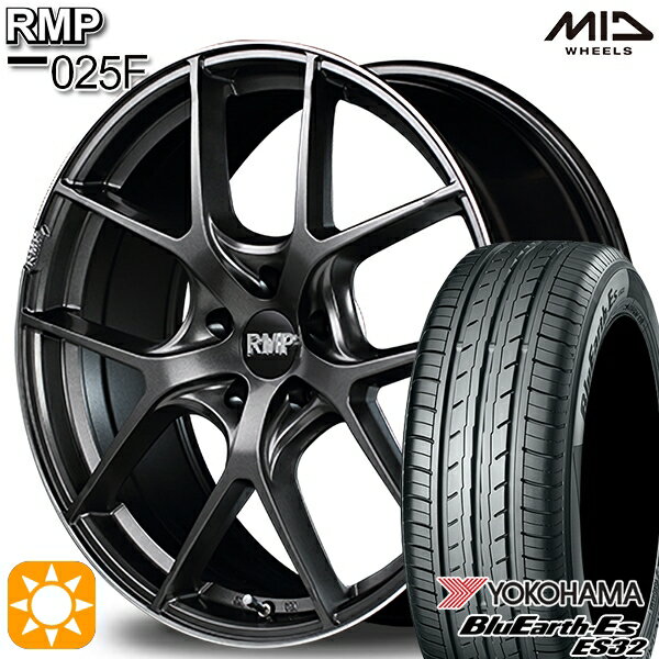 5/18 D会員限定P13倍★ アイシス ノア 215/45R17 91V XL ヨコハマ ブルーアース ES32 MID RMP 025F セミグロスGM/リムDCロゴMC 17インチ 7.0J 5H114.3 サマータイヤホイールセット