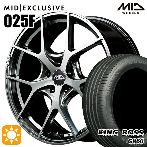 【取付対象】リーフ レヴォーグ 215/50R17 95W XL キングボス G866 MID RMP 025F ハイパーメタルコート/ブラッシュド 17インチ 7.0J 5H114.3 サマータイヤホイールセット