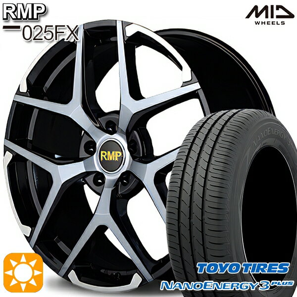 【取付対象】215/40R18 85W トーヨー ナノエナジー3プラス MID RMP 025FX BP/ハイブリッドクリア/GOLD 18インチ 7.0J 5H100 サマータイヤホイールセット