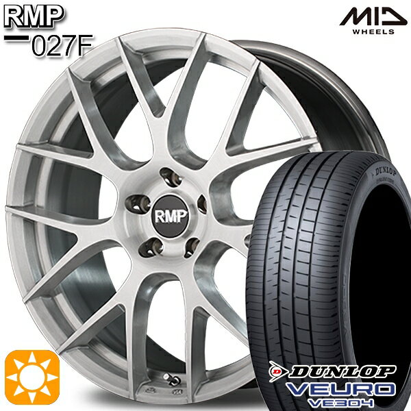 5/18 D会員限定P13倍★ 225/45R18 95W XL ダンロップ ビューロ VE304 MID RMP 027F 3Dブラッシュド 18インチ 8.0J 5H114.3 サマータイヤホイールセット