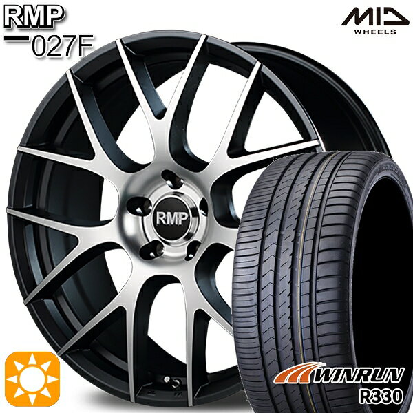 【取付対象】ジェイド アクセラ 225/40R18 92W XL ウィンラン R330 MID RMP 027F セミグロスガンメタ/ポリッシュ 18インチ 7.0J 5H114.3 サマータイヤホイールセット