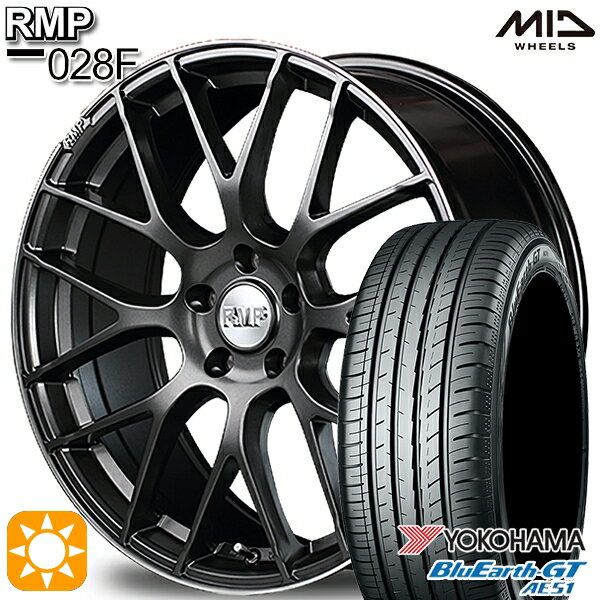 【取付対象】225/40R18 92W XL ヨコハマ ブルーアースGT AE51 MID RMP 028F セミグロスGM/リムDCロゴMC 18インチ 7.0J 5H114.3 サマータイヤホイールセット