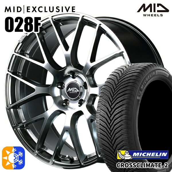 セレナ 215/40R18 89V XL ミシュラン クロスクライメート2 MID RMP 028F ハイパーメタルコート/ミラーカット 18インチ 7.0J 5H114.3 オールシーズンタイヤホイールセット