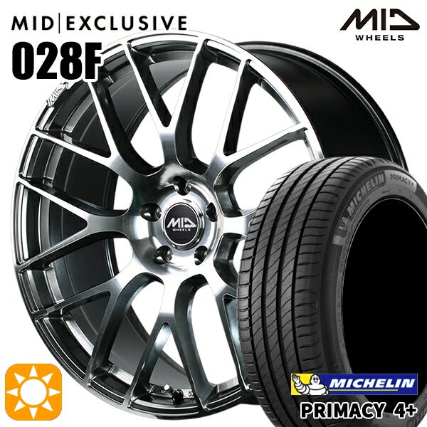 【取付対象】アウトランダー デリカD5 225/55R18 98V ミシュラン プライマシー4プラス MID RMP 028F ハイパーメタルコート/ミラーカット 18インチ 7.0J 5H114.3 サマータイヤホイールセット