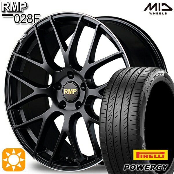 【最大2,000円OFFクーポン】225/40R18 92W XL ピレリ パワジー MID RMP 028F セミグロスBK/リムエッジDCロゴMC 18インチ 7.0J 5H114.3 サマータイヤホイールセット