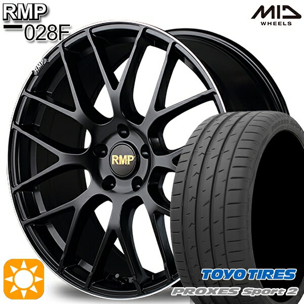 5/18 D会員限定P13倍★ 225/40R19 93Y XL トーヨー プロクセススポーツ2 MID RMP 028F セミグロスBK/リムエッジDCロゴMC 19インチ 8.0J 5H114.3 サマータイヤホイールセット