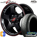 215/60R17 96H グッドイヤー ベクター フォーシーズンズ MID RMPレーシング R05HC 17インチ 6.5J 6H139.7 BKリムヴァーティカルP/レッドライン オールシーズンタイヤホイールセット