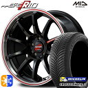 セレナ 215/40R18 89V XL ミシュラン クロスクライメート2 MID RMPレーシング R10 クリスタルBK/リムポリッシュ+レッド 18インチ 7.5J 5H114.3 オールシーズンタイヤホイールセット