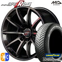 アイシス ノア 215/45R17 91H XL グッドイヤー ベクター フォーシーズンズ MID RMPレーシング R25 17インチ 7.0J 5H114.3 ガンメタポリッシュ/ブラッククリア オールシーズンタイヤホイールセット