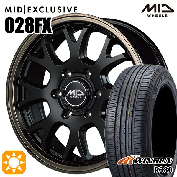 【取付対象】200系ハイエース 215/60R17 96V ウィンラン R380 MID RMP 028FX セミグロスブラック/リムブロンズクリア 17インチ 6.5J 6H139.7 サマータイヤホイールセット