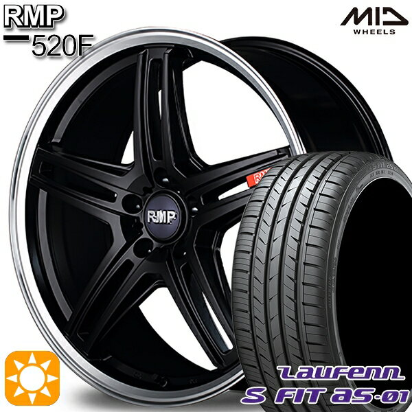 【取付対象】アイシス ノア 215/45R17 91W XL ラウフェン S FIT aS-01 LH02 MID RMP 520F セミグロスブラック/リムポリッシュ 17インチ 7.0J 5H114.3 サマータイヤホイールセット