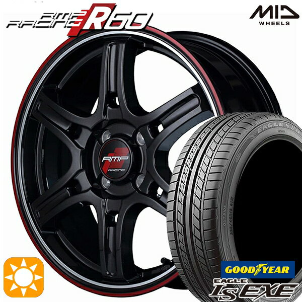 【取付対象】195/45R16 84W XL グッドイヤー イーグル LSEXE MID RMPレーシング R60 クリスタルBK/デュアルP/レッドクリア 16インチ 6.0J 4H100 サマータイヤホイールセット