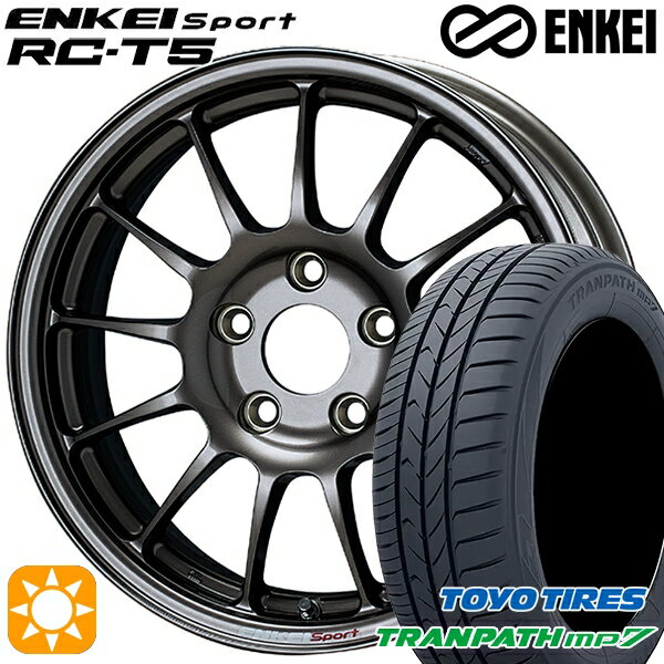 5/18 D会員限定P13倍★ 195/65R15 91H トーヨー トランパス mp7 ENKEI エンケイスポーツ RC-T5 ダークシルバー 15インチ 6.0J 5H114.3 サマータイヤホイールセット