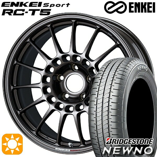 【取付対象】215/45R17 91W XL ブリヂストン ニューノ ENKEI エンケイスポーツ RC-T5 ダークシルバー 17インチ 7.0J 5H114.3 サマータイヤホイールセット