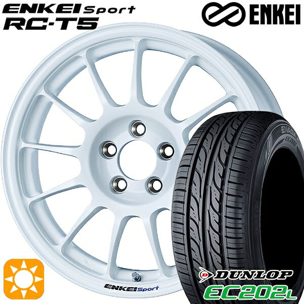 5/18 D会員限定P13倍★ 195/65R15 91S ダンロップ エナセーブ EC202L ENKEI エンケイスポーツ RC-T5 ホワイト 15インチ 6.0J 5H114.3 サマータイヤホイールセット