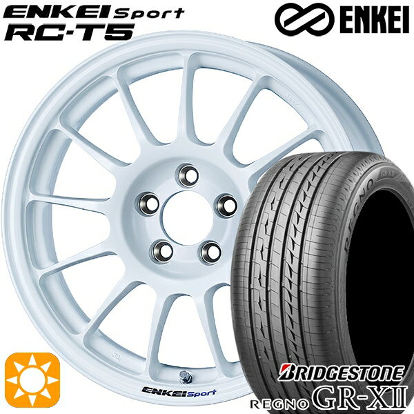 【取付対象】195/65R15 91H ブリヂストン レグノ GRX2 ENKEI エンケイスポーツ RC-T5 ホワイト 15インチ 6.0J 5H114.3 サマータイヤホイールセット