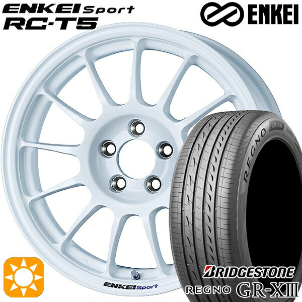 5/18 D会員限定P13倍★ エスクァイア セレナ 195/65R15 91H ブリヂストン レグノ GR-X3 ENKEI エンケイスポーツ RC-T5 ホワイト 15インチ 6.0J 5H114.3 サマータイヤホイールセット