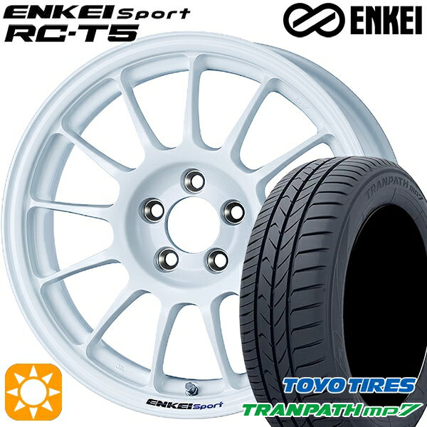 【取付対象】195/65R15 91H トーヨー トランパス mp7 ENKEI エンケイスポーツ RC-T5 ホワイト 15インチ 6.0J 5H114.3 サマータイヤホイールセット