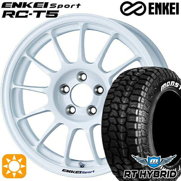 【取付対象】195/65R15 91S RWL モンスタ アールティーハイブリッド ENKEI エンケイスポーツ RC-T5 ホワイト 15インチ 6.0J 5H114.3 サマータイヤホイールセット