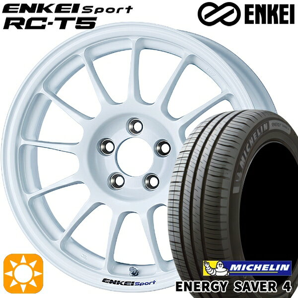 5/18 D会員限定P13倍★ 195/65R15 95H XL ミシュラン エナジーセイバー4 ENKEI エンケイスポーツ RC-T5 ホワイト 15インチ 6.0J 5H114.3 サマータイヤホイールセット