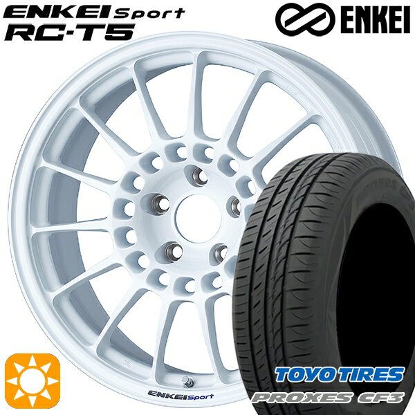 【取付対象】リーフ レヴォーグ 215/50R17 95V XL トーヨー プロクセス CF3 ENKEI エンケイスポーツ RC-T5 ホワイト 17インチ 7.0J 5H114.3 サマータイヤホイールセット