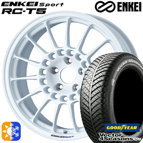 リーフ レヴォーグ 215/50R17 95H XL グッドイヤー ベクター フォーシーズンズ ENKEI エンケイ エンケイ スポーツ RC-T5 17インチ 7.0J 5H114.3 ホワイト オールシーズンタイヤホイールセット