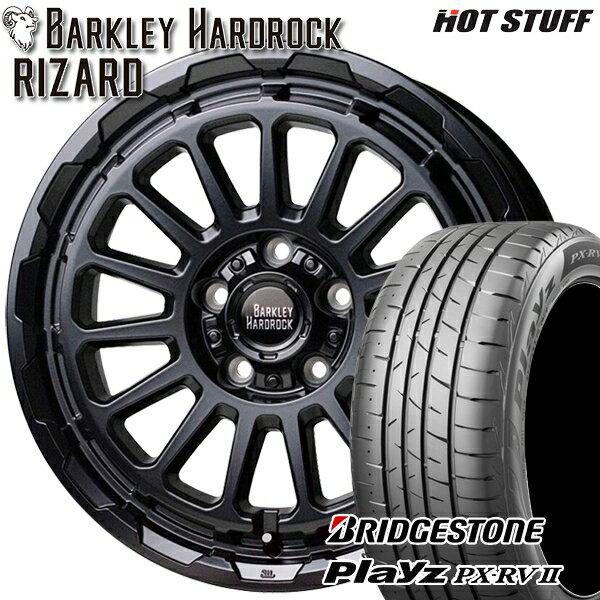 ヴォクシー ステップワゴン 205/60R16 96H XLブリヂストン (BRIDGESTONE) プレイズ PX-RV2HotStuff ホットスタッフ バークレイ ハードロック リザード16インチ 7.0J 5H114.3セミグロスブラック新品 サマータイヤホイール 4本セット 送料無料