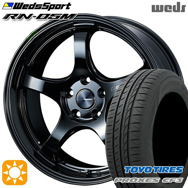 【取付対象】マークX スカイライン 225/45R18 95W XL トーヨー プロクセス CF3 Weds ウェッズスポーツ RN05M グロスブラック 18インチ 7.5J 5H114.3 サマータイヤホイールセット