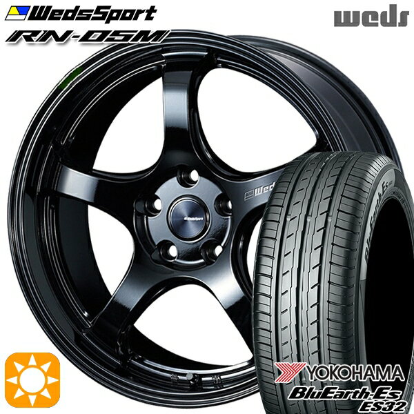 【取付対象】225/35R19 84W ヨコハマ ブルーアース ES32 Weds ウェッズスポーツ RN05M グロスブラック 19インチ 8.0J 5H114.3 サマータイヤホイールセット