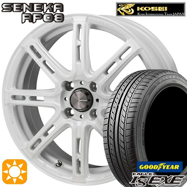 【最大2,000円OFFクーポン】195/45R16 84W XL グッドイヤー イーグル LSEXE KOSEI コーセイレーシング セネカ RP08 パールホワイト 16インチ 6.0J 4H100 サマータイヤホイールセット