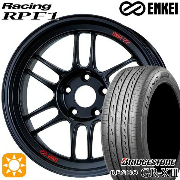 【取付対象】ジェイド アクセラ 225/40R18 88W ブリヂストン レグノ GR-X3 ENKEI エンケイレーシング RPF1 マットブラック 18インチ 7.5J 5H114.3 サマータイヤホイールセット