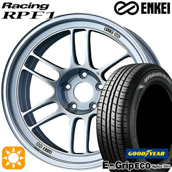 【取付対象】アイシス ノア/ヴォクシー 215/45R17 91W XL グッドイヤー エフィシェントグリップ エコ EG01 ENKEI エンケイレーシング RPF1 シルバー 17インチ 7.5J 5H114.3 サマータイヤホイールセット