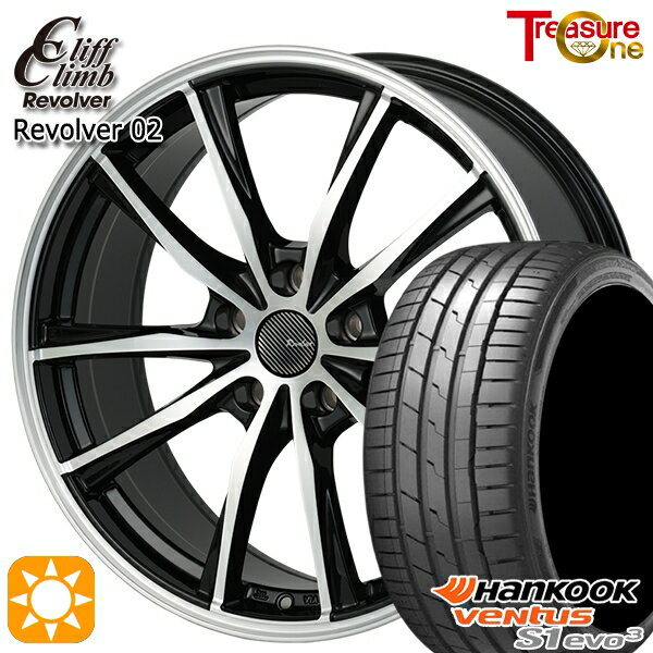 【取付対象】215/40R18 89Y XL ハンコック veNtus S1 evo3 K127 トレジャーワン クリフクライム リボルバー02 ブラックポリッシュ 18インチ 7.0J 5H114.3 サマータイヤホイールセット