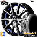 アクア ヤリス 195/50R16 84W コンチネンタル DWS06+ MID シュナイダー RX02 ブラックポリッシュ/アンダーカットブルー 16インチ 6.0J 4H100 オールシーズンタイヤホイールセット