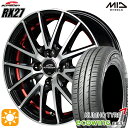 【取付対象】145/80R13 75T クムホ エコウィング ES31 MID シュナイダー RX27 ブラックメタリックポリッシュ＋アンダーカットレッドクリアー 13インチ 4.0J 4H100 サマータイヤホイールセット