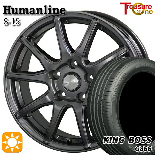 【取付対象】アクセラ アテンザ 215/45R18 93W XL キングボス G866 トレジャーワン ヒューマンライン S15 ガンメタブラック 18インチ 7.0J 5H114.3 サマータイヤホイールセット