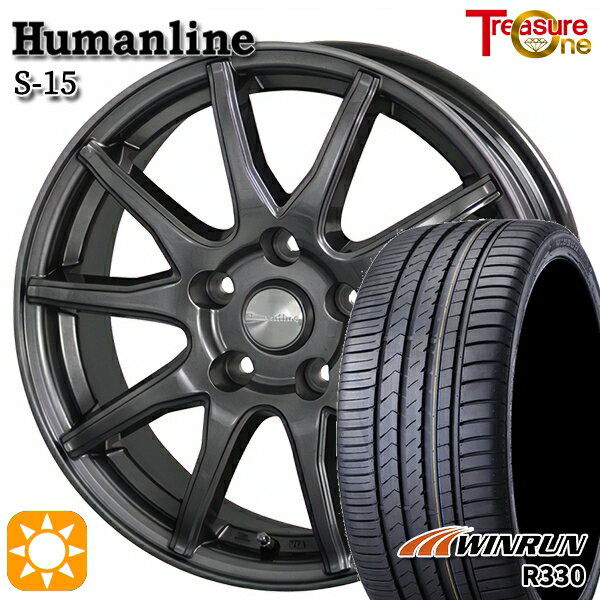 【取付対象】フォレスターSK9/SKE 225/55R17 101W XL ウィンラン R330 トレジャーワン ヒューマンライン S15 ガンメタブラック 17インチ 7.0J 5H114.3 サマータイヤホイールセット