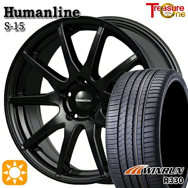 【取付対象】フォレスターSK9/SKE 225/55R17 101W XL ウィンラン R330 トレジャーワン ヒューマンライン S15 ブラック 17インチ 7.0J 5H114.3 サマータイヤホイールセット