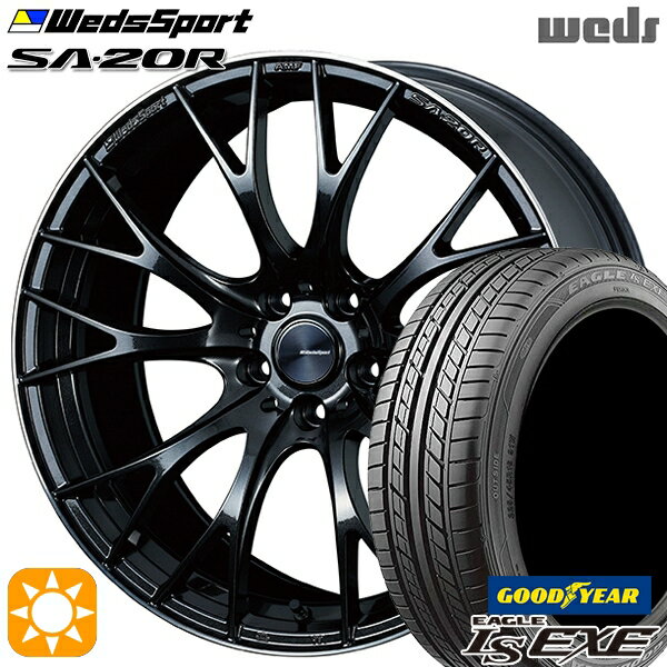 【取付対象】ノア ヴォクシー 215/35R19 85W XL グッドイヤー イーグル LSEXE Weds ウェッズスポーツ SA20R METAL-BLACK/F(メタルブラックエフ) 19インチ 8.5J 5H114.3 サマータイヤホイールセット