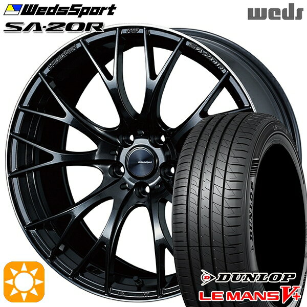 【取付対象】ノア ヴォクシー 215/35R19 85W XL ダンロップ ルマン5+ Weds ウェッズスポーツ SA20R METAL-BLACK/F(メタルブラックエフ) 19インチ 8.5J 5H114.3 サマータイヤホイールセット