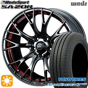 【取付対象】215/40R18 85W トーヨー ナノエナジー3プラス Weds ウェッズスポーツ SA20R RLC（レッドライトクローム） 18インチ 7.5J 5H114.3 サマータイヤホイールセット